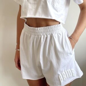 The Bar White BRIDE Shorts
